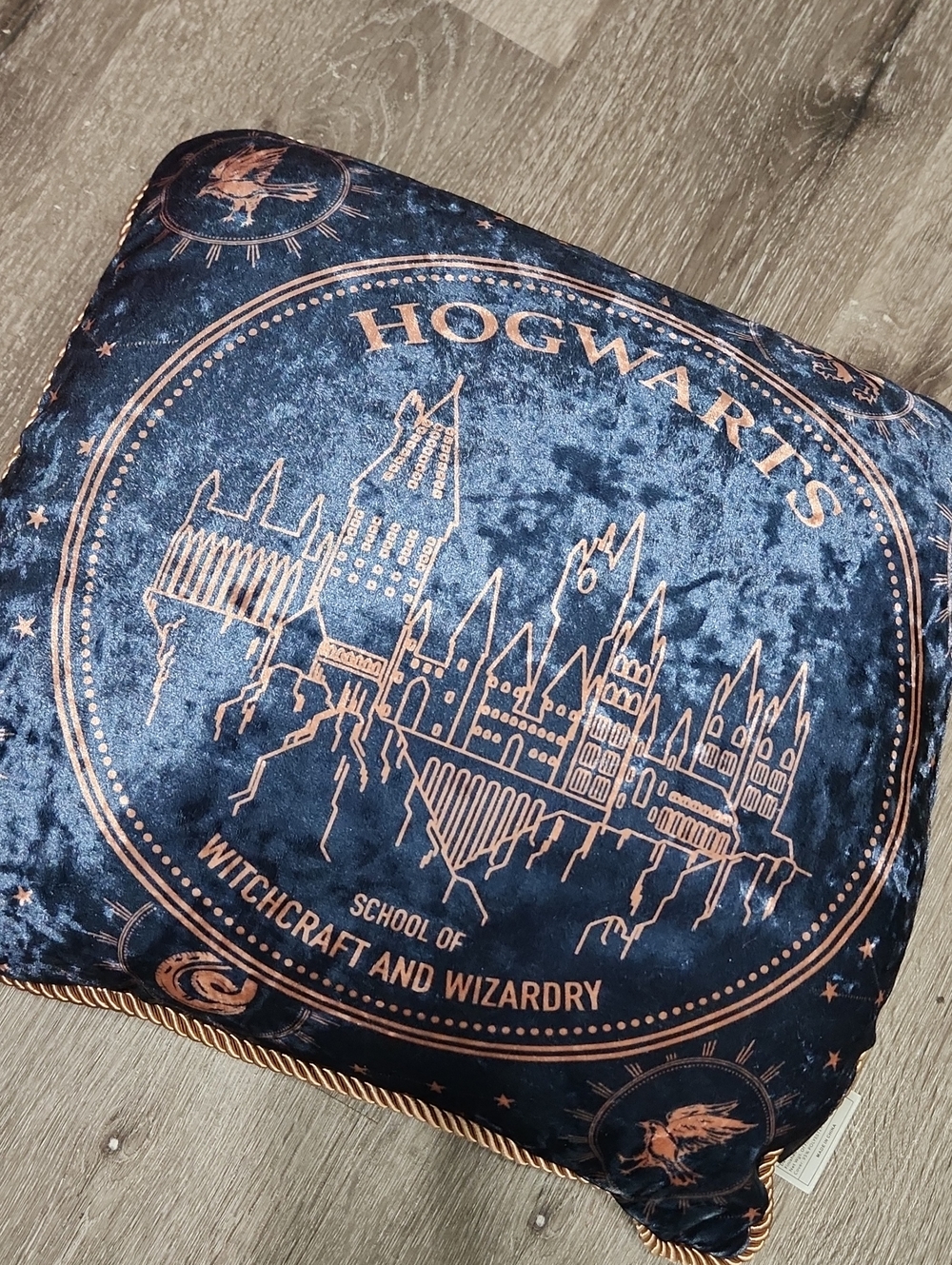 Harry Potter Hogwarts Velvet Throw Pillow